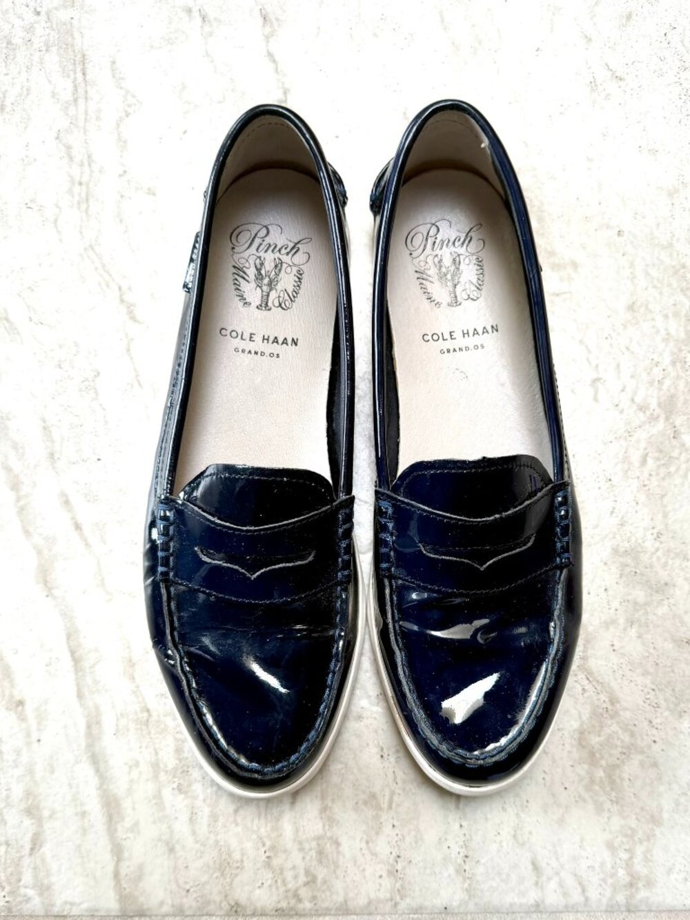 Cole Haan Navy Penny Loafers